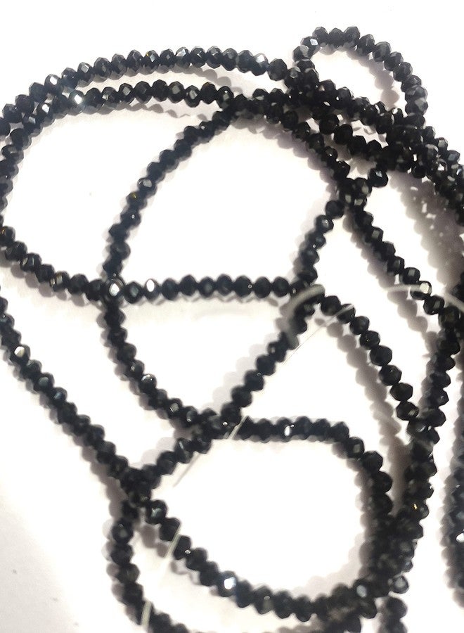 OMX Jet Black Rondelle/Tyre Faceted Crystal Beads (2 mm) 1000PC for - Jewellery Making, Beading, Arts and Crafts and Embroidery. - Image 5